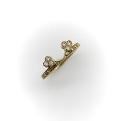 14K Yellow Gold Contoured Wedding Band With Diamonds