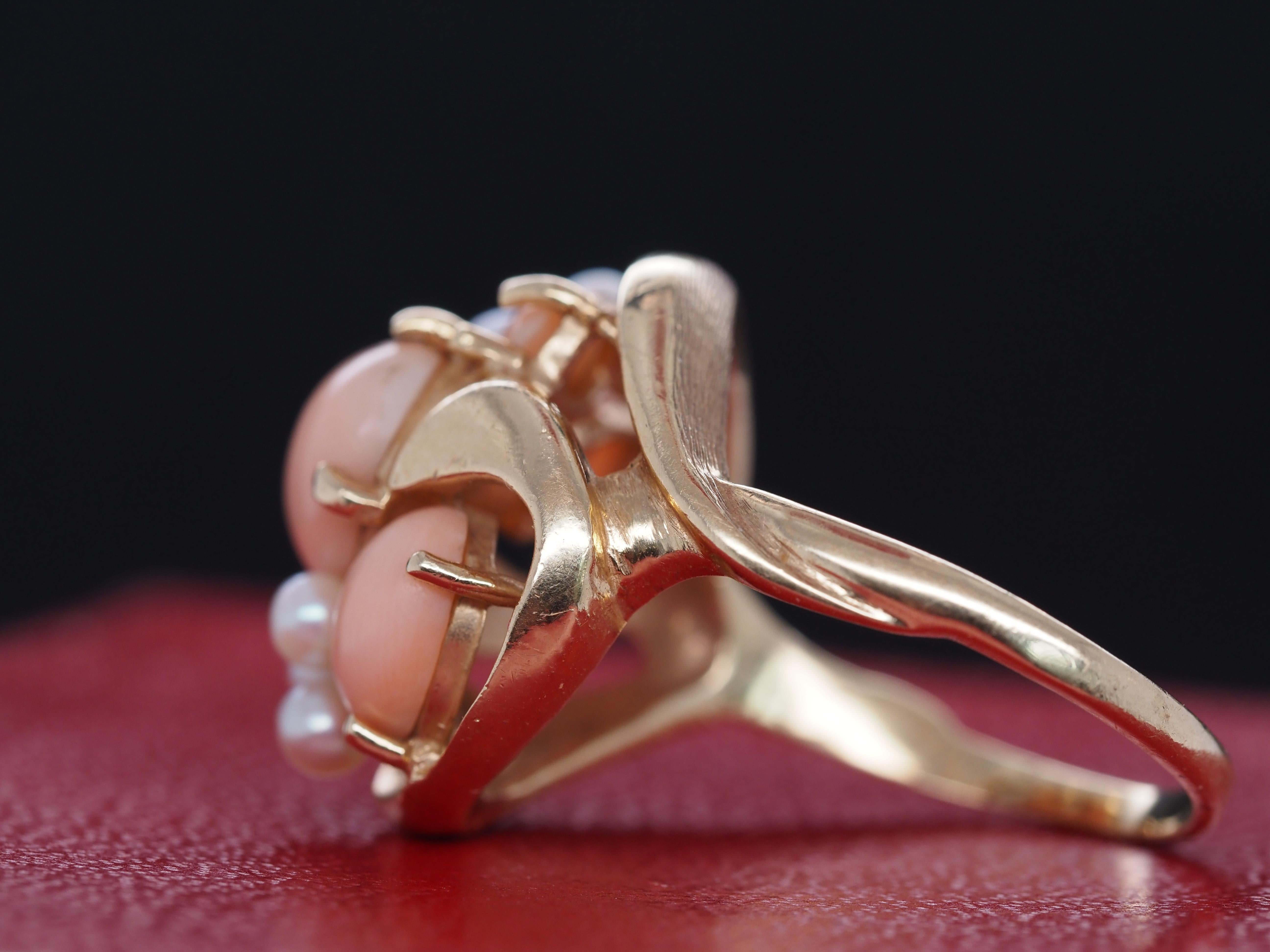 coral pearl ring