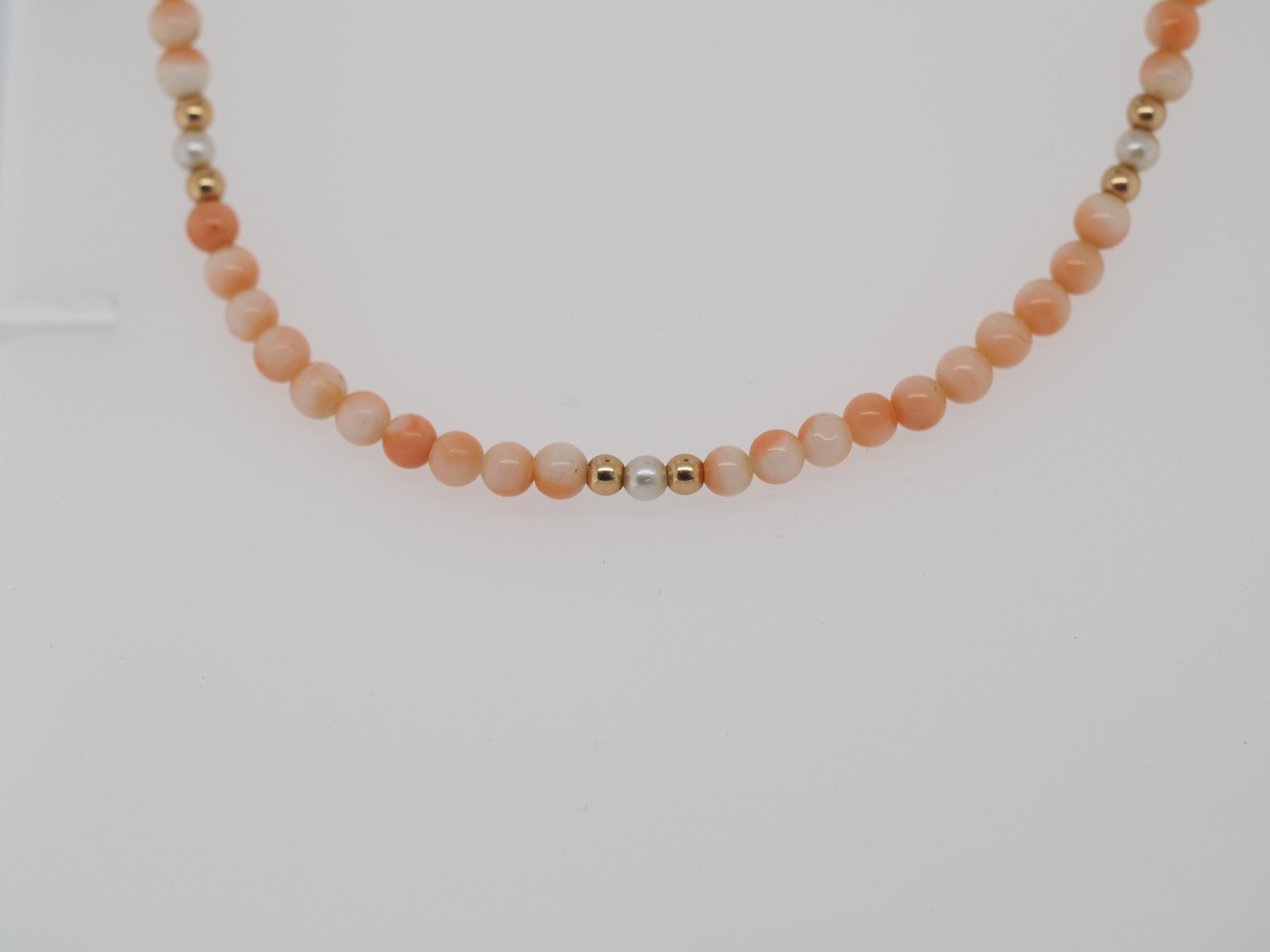 Item Details:
Metal Type: 14K Yellow Gold [Hallmarked, and Tested]
Weight: 11.5 grams
Coral Details:
Cut: Round
Measurement: 4.1mm
Color: Pink & White
Necklace Measurement: 21.0 Inches
Condition: Excellent