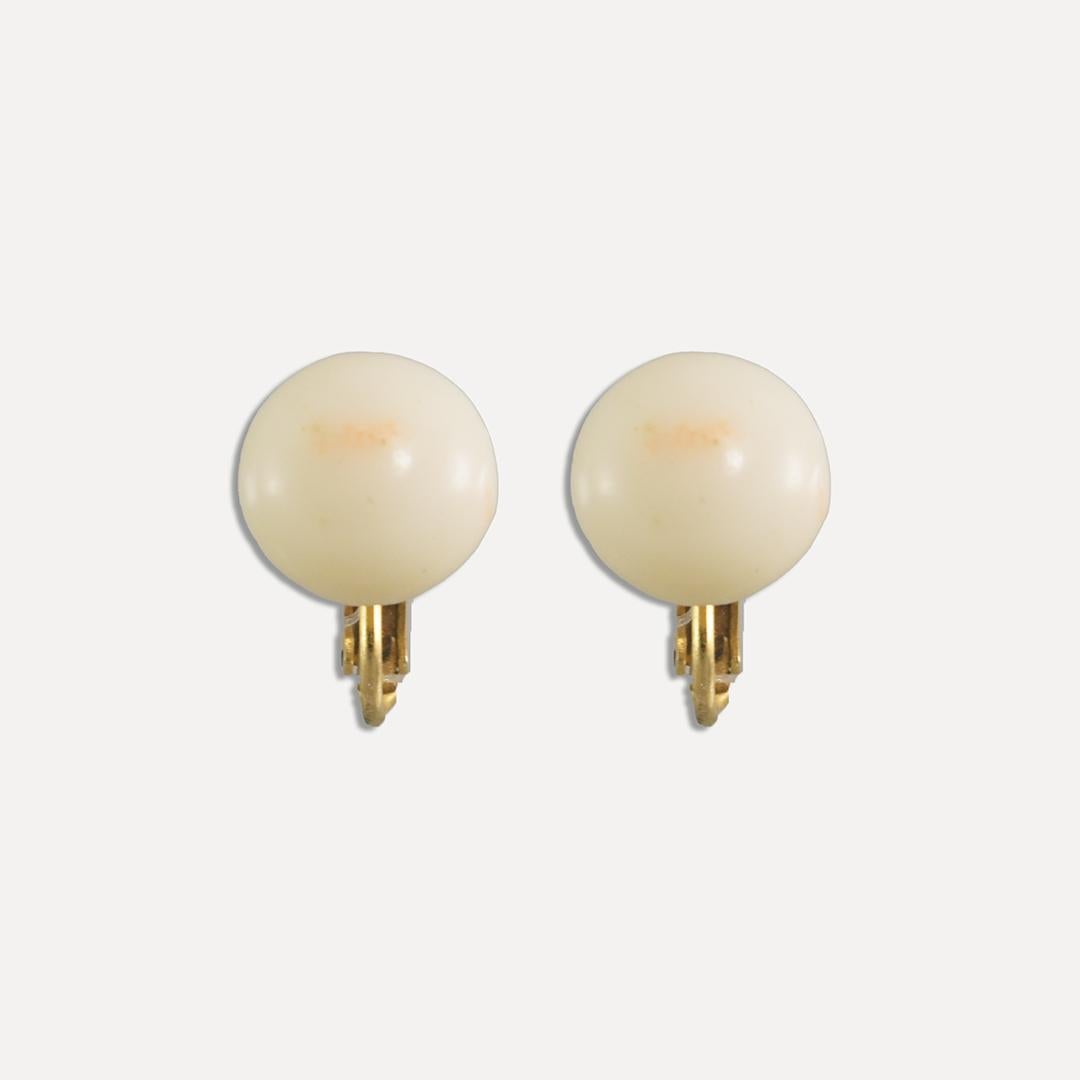 14K Yellow Gold Coral Earrings & Ring Set For Sale 5
