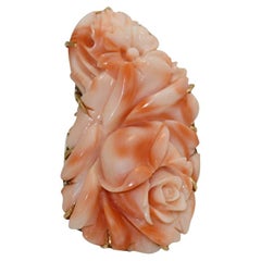 Bague en or jaune 14K avec corail 19.4g