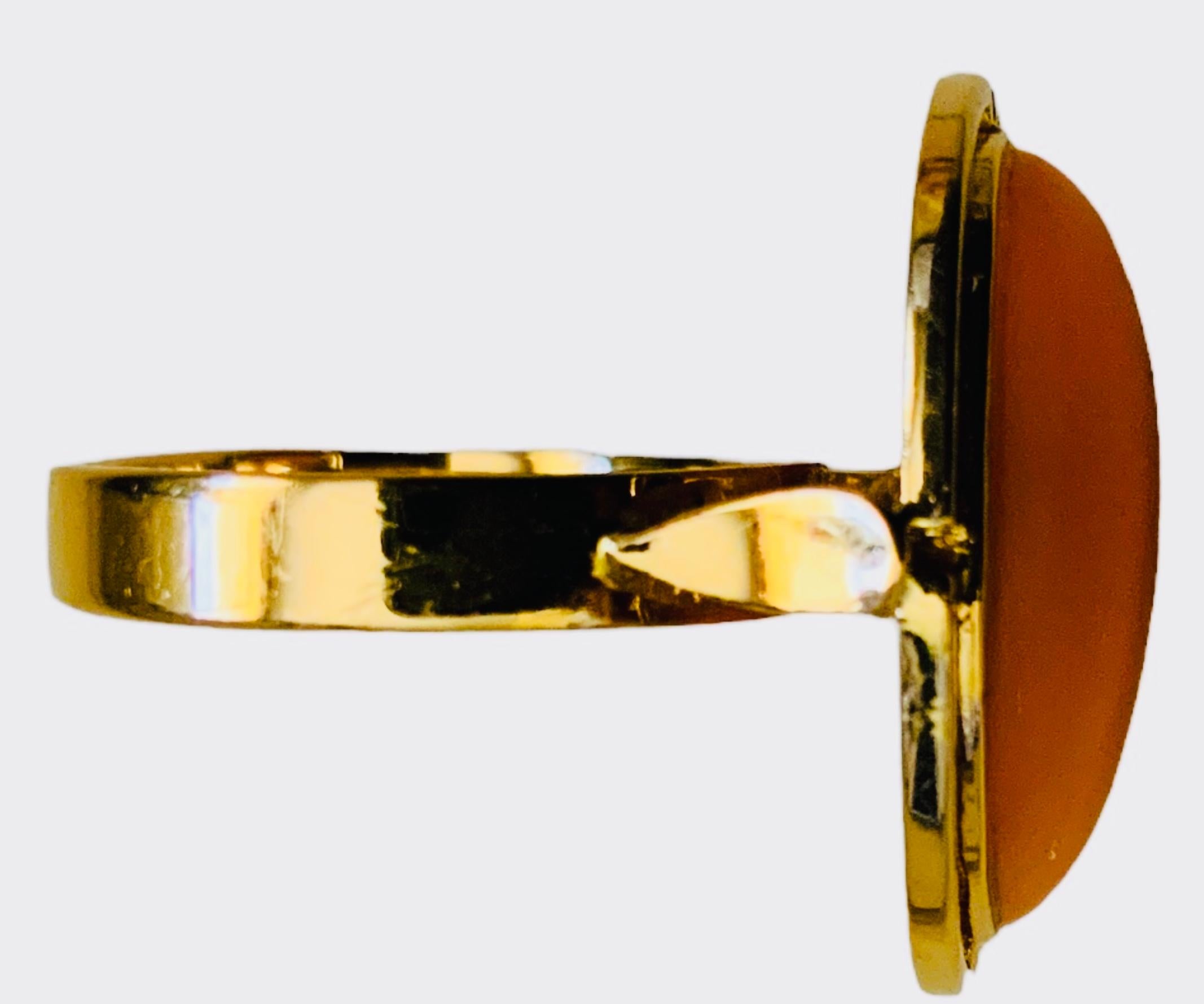 Korallenring aus 14 Karat Gelbgold 4