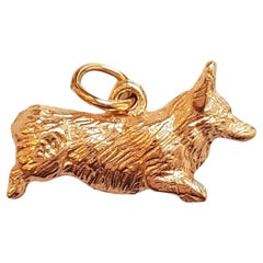 14K Yellow Gold Corgi Dog Charm #18121