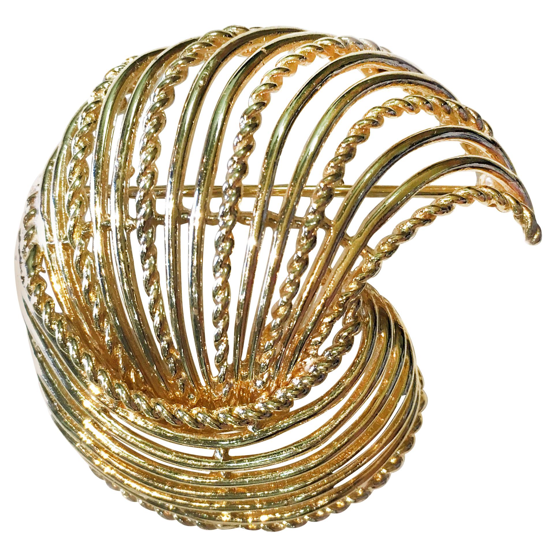 Spilla Couture Swirl in oro giallo 14K