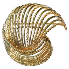 14K Yellow Gold Couture Swirl Brooch
