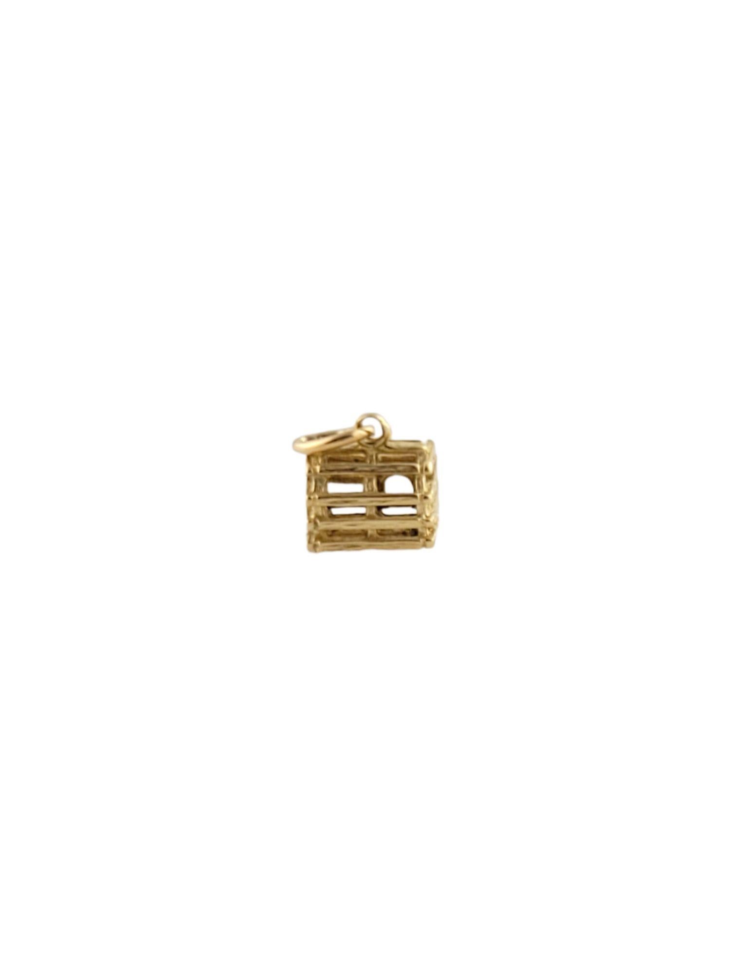 14K Yellow Gold Crab Trap Charm #12953 In Good Condition For Sale In Washington Depot, CT