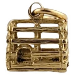 Vintage 14K Yellow Gold Crab Trap Charm #12953