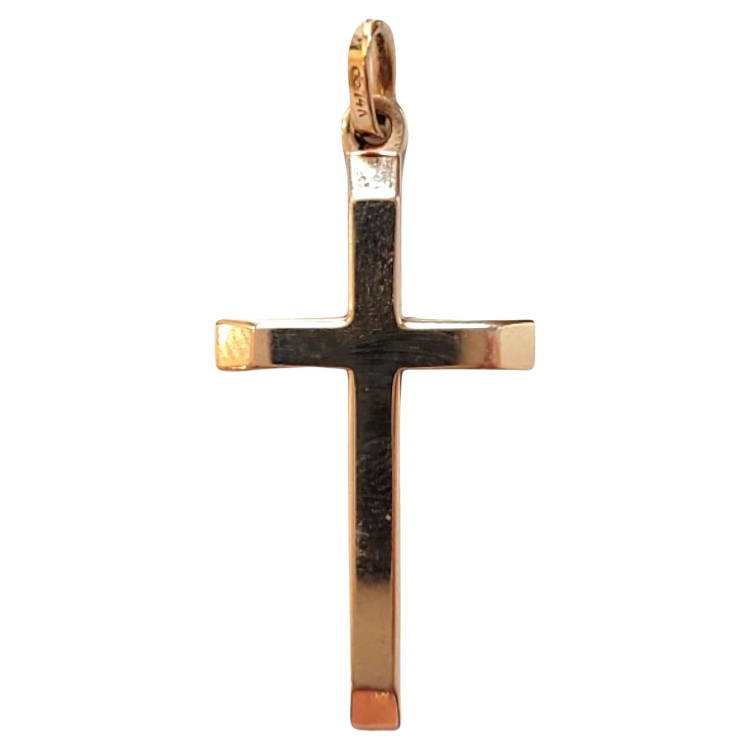 Colgante Cruz de oro amarillo de 14 quilates #18436