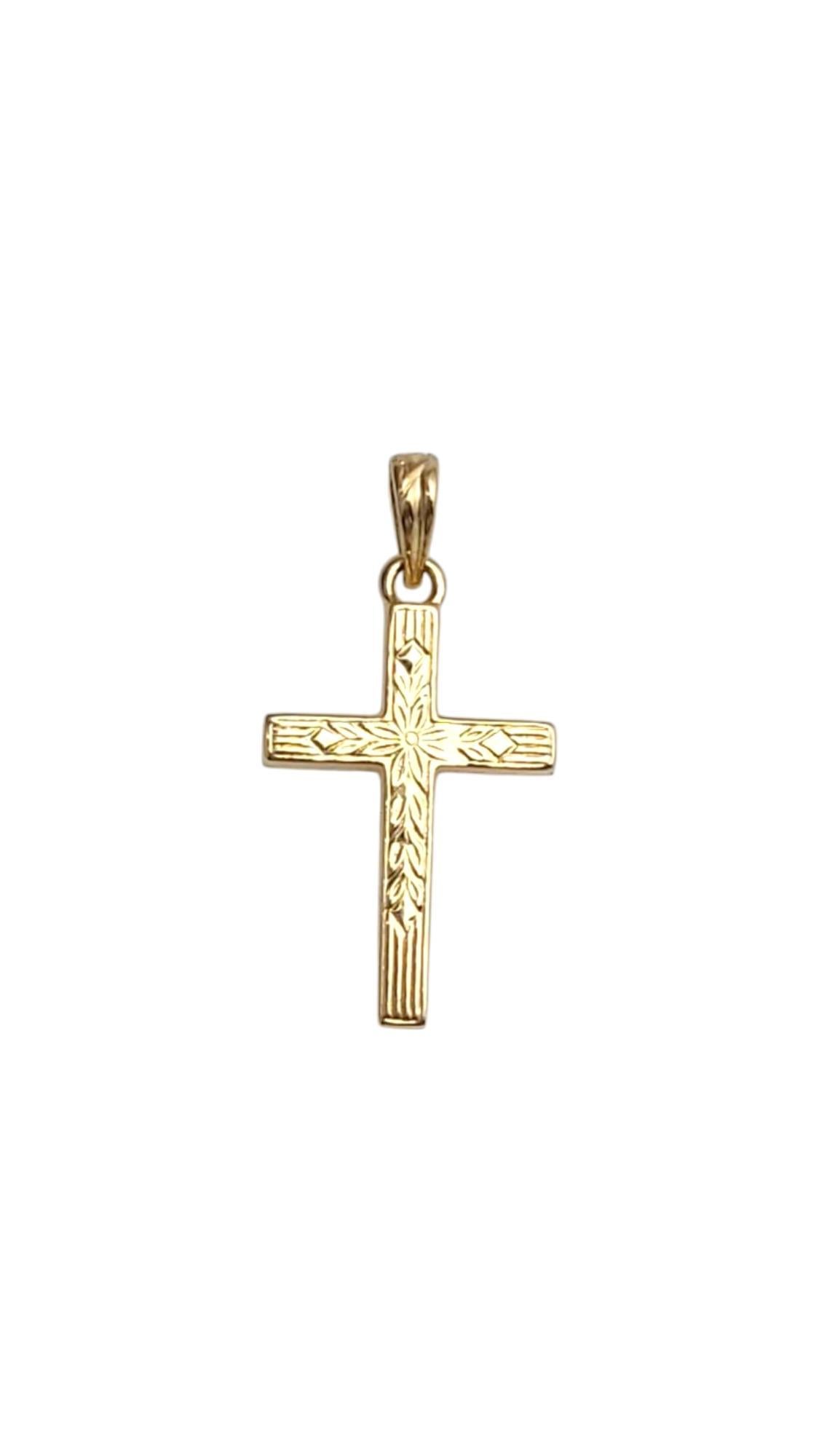 14K Yellow Gold Cross Charm Pendant #21054