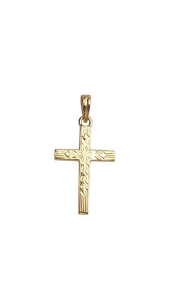 14K Yellow Gold Cross Charm Pendant #21054