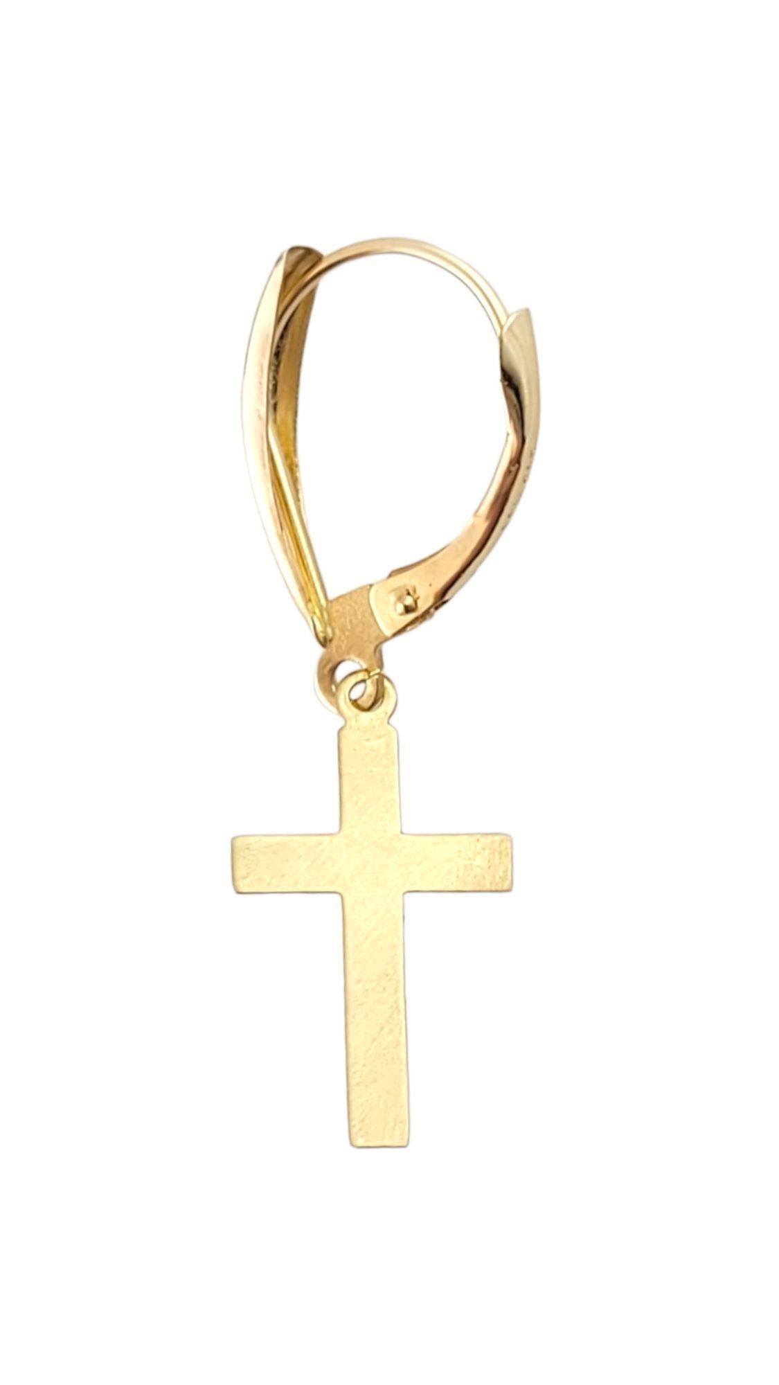 Women's 14K Yellow Gold Cross Dangle Earrings #14956 For Sale