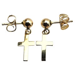Orecchini a forma di croce in oro giallo 14K #22848