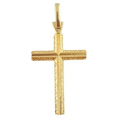 Vintage 14K Yellow Gold Cross Pendant #12957