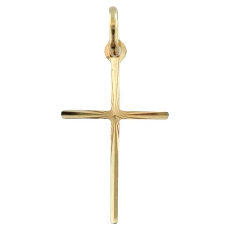 14K Yellow Gold Cross Pendant #16216 For Sale