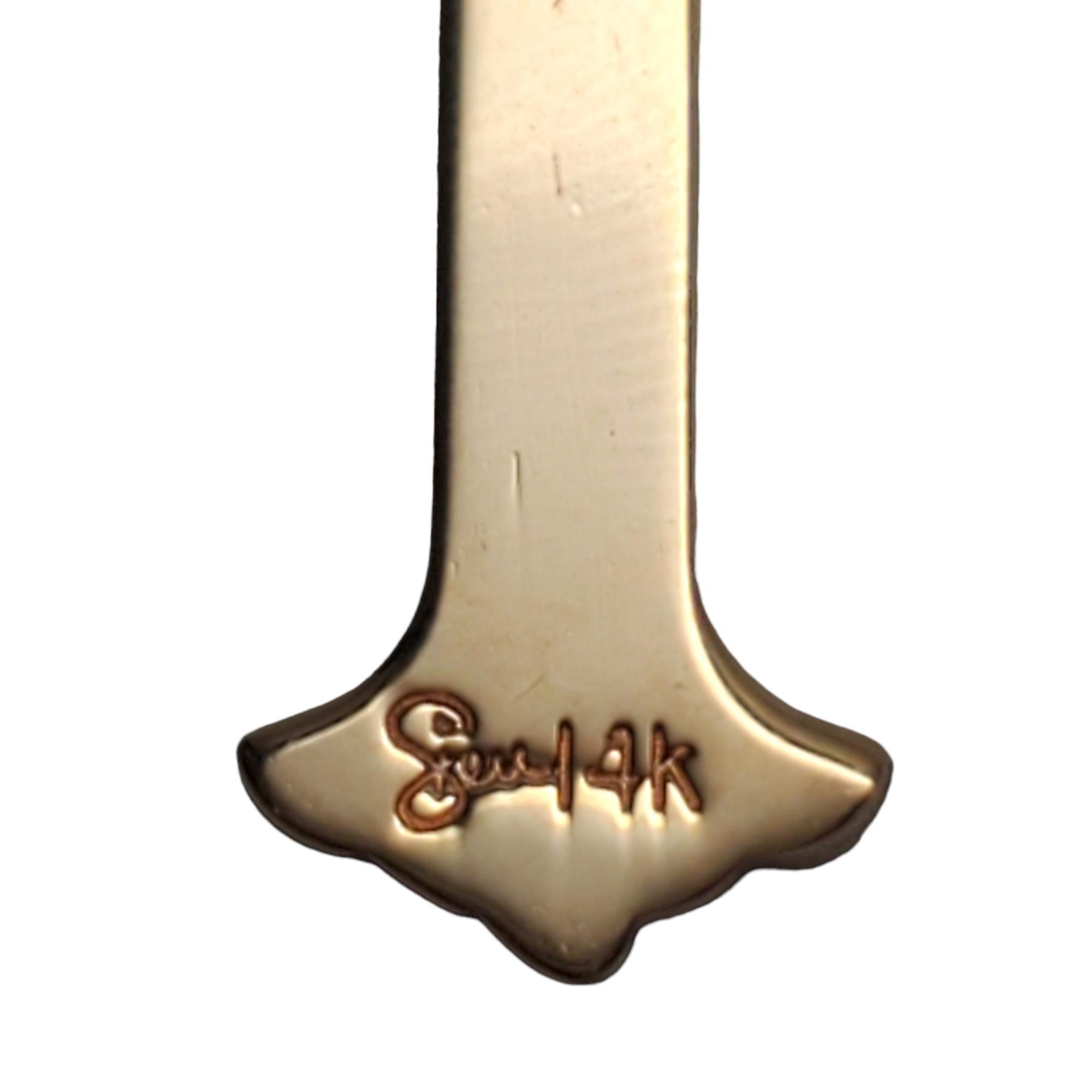 14K Yellow Gold Cross Pendant #17862 In Good Condition For Sale In Washington Depot, CT