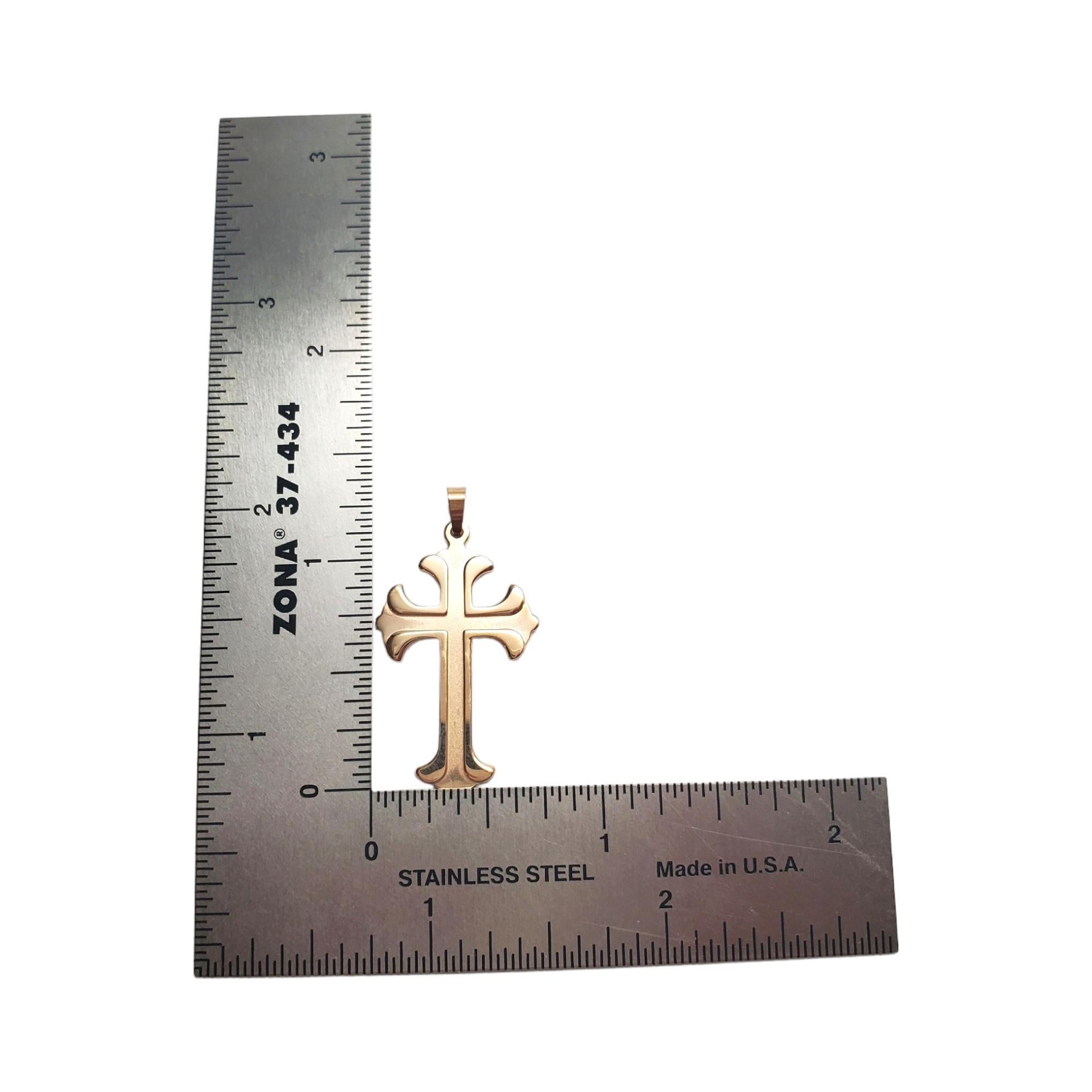 Women's 14K Yellow Gold Cross Pendant #17862 For Sale