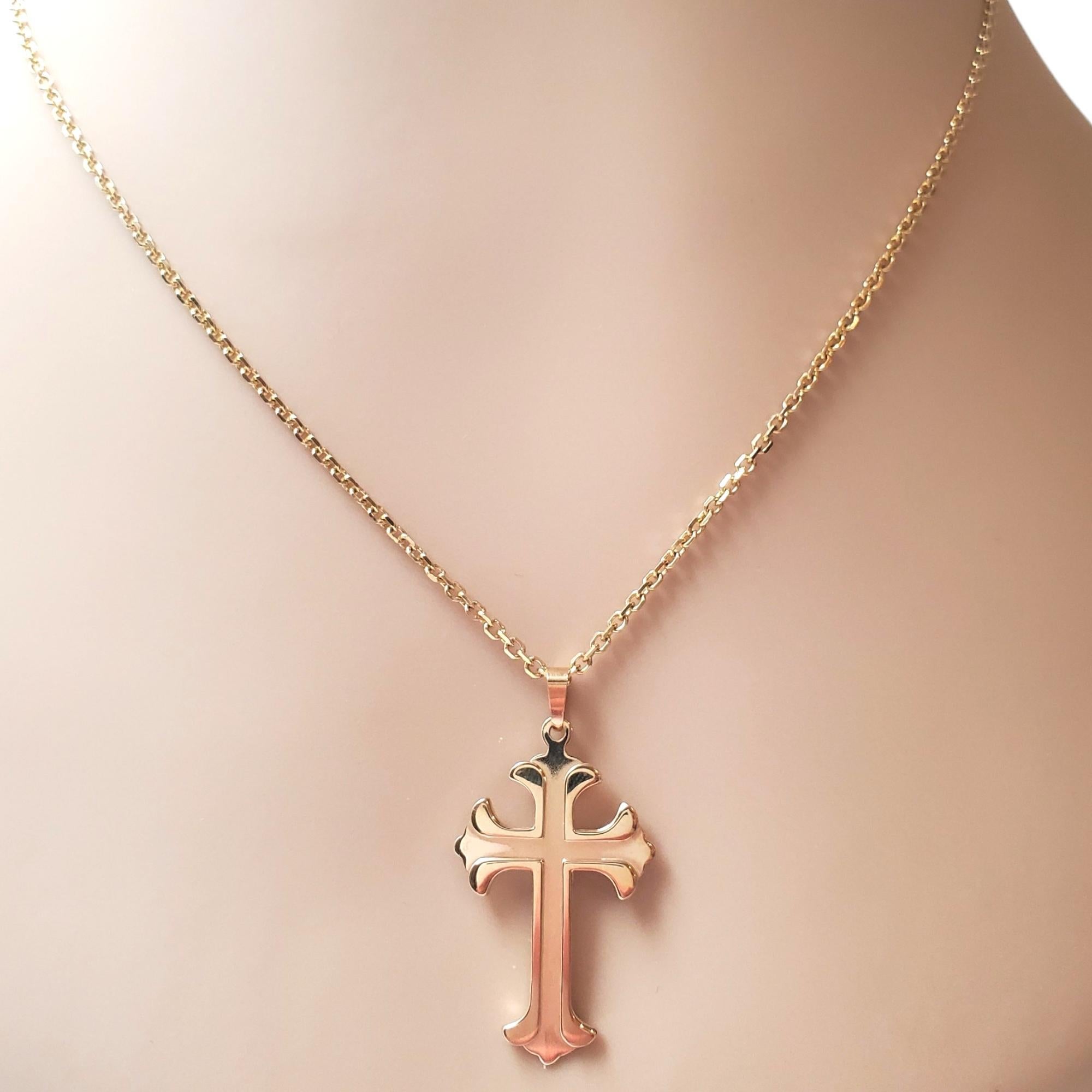 14K Yellow Gold Cross Pendant #17862 For Sale 1