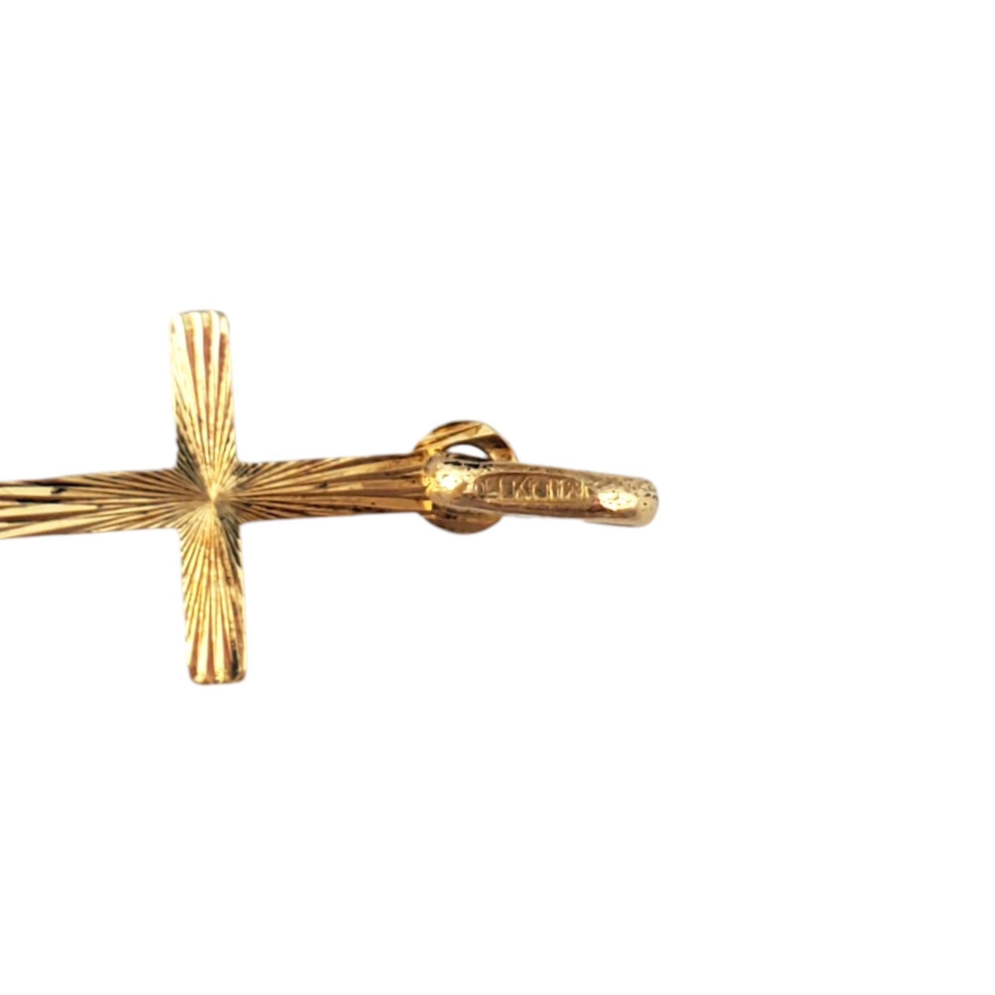 14K Yellow Gold Cross Pendant #17927 For Sale 1