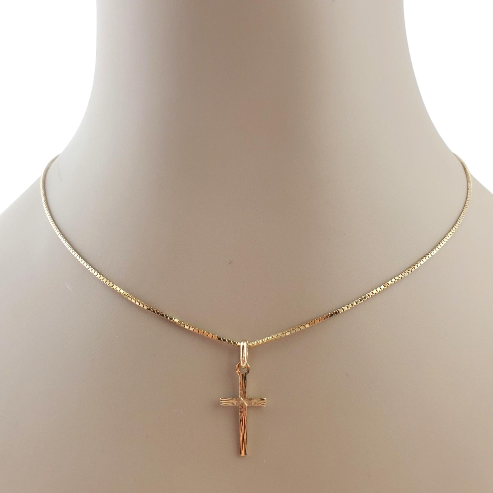 14K Yellow Gold Cross Pendant #17927 For Sale 3