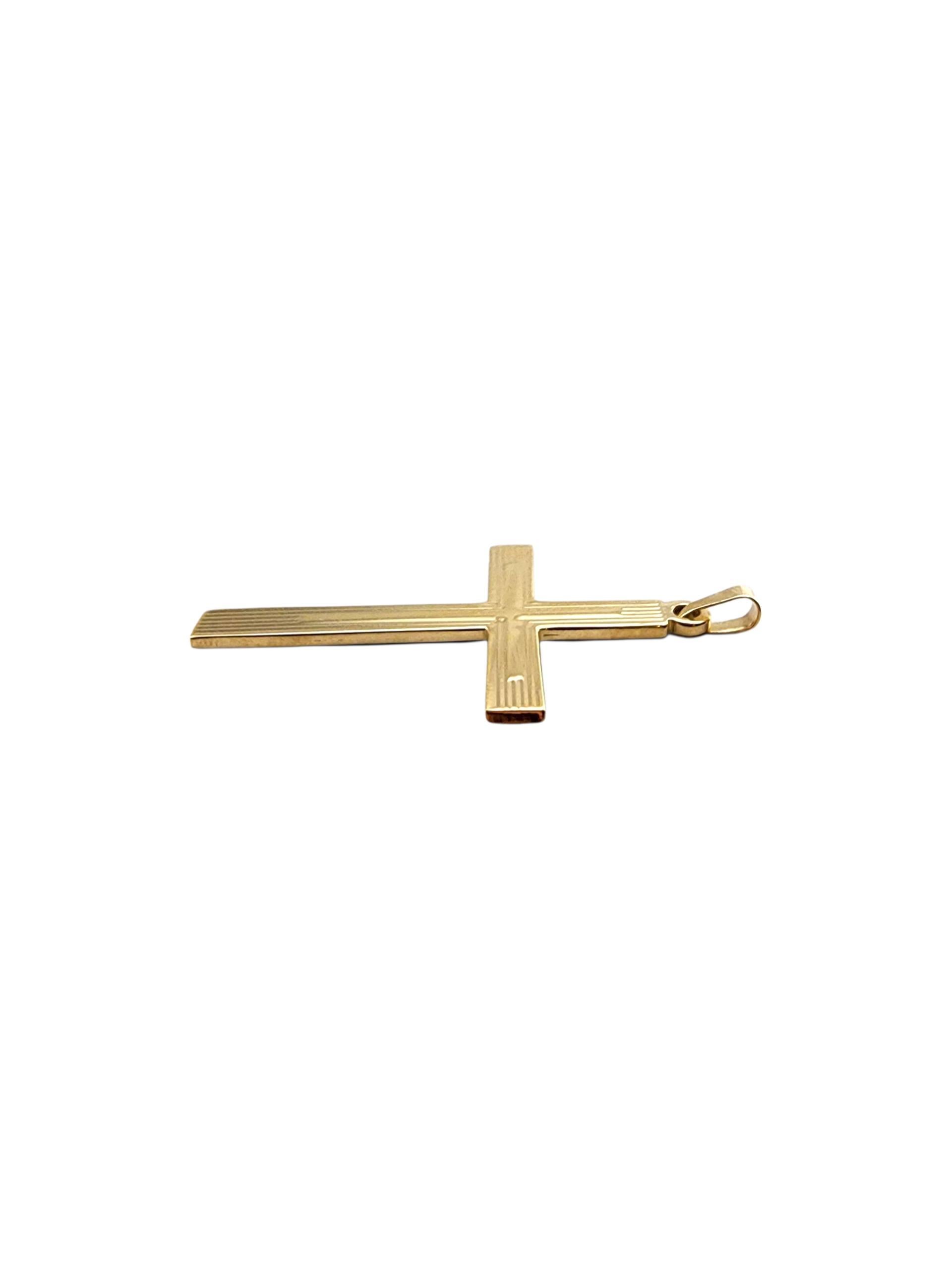 14K Gelbgold Kreuz-Anhänger #22335 Damen im Angebot