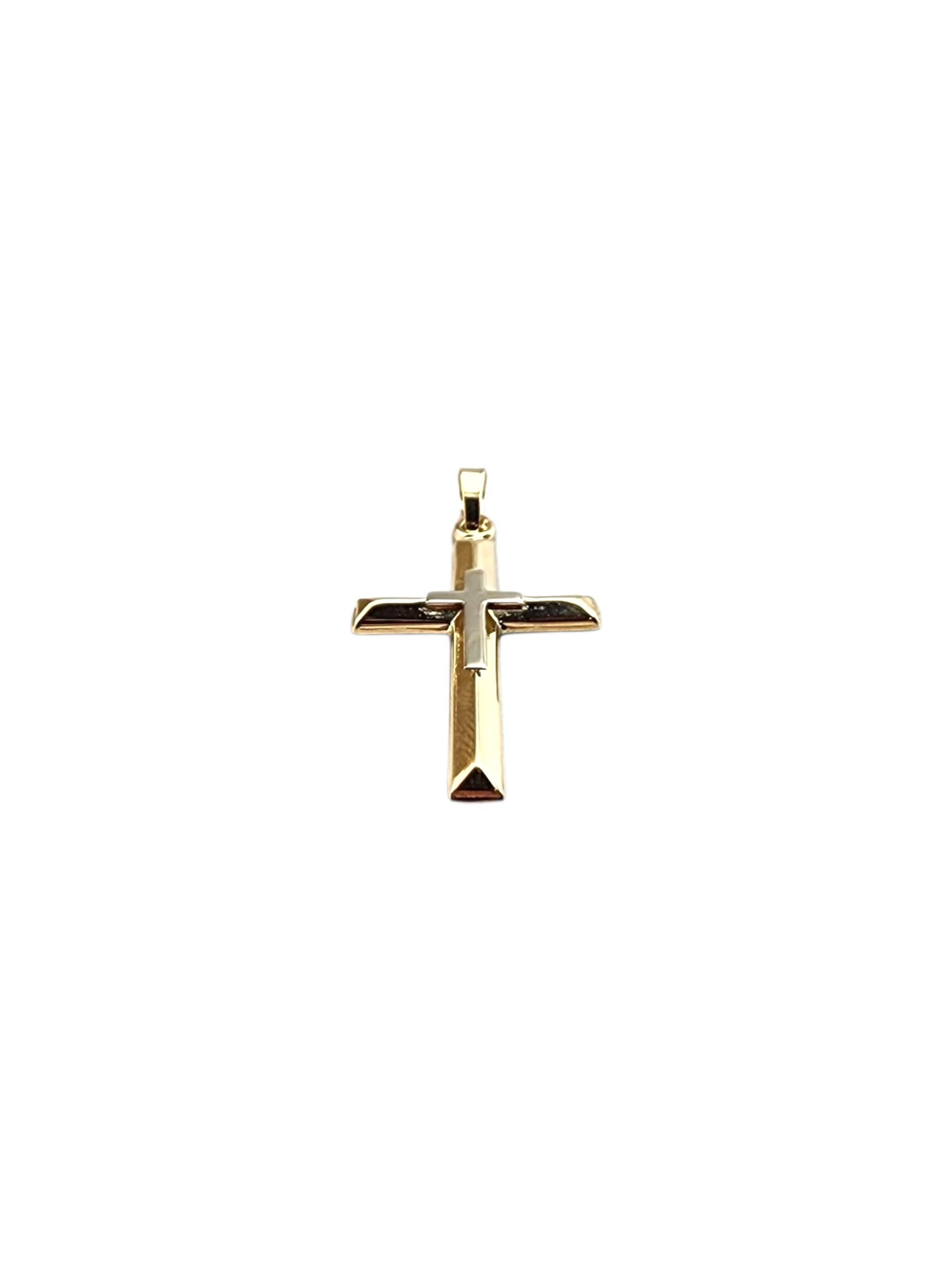 Donna Ciondolo a forma di croce in oro giallo 14K #22341 in vendita