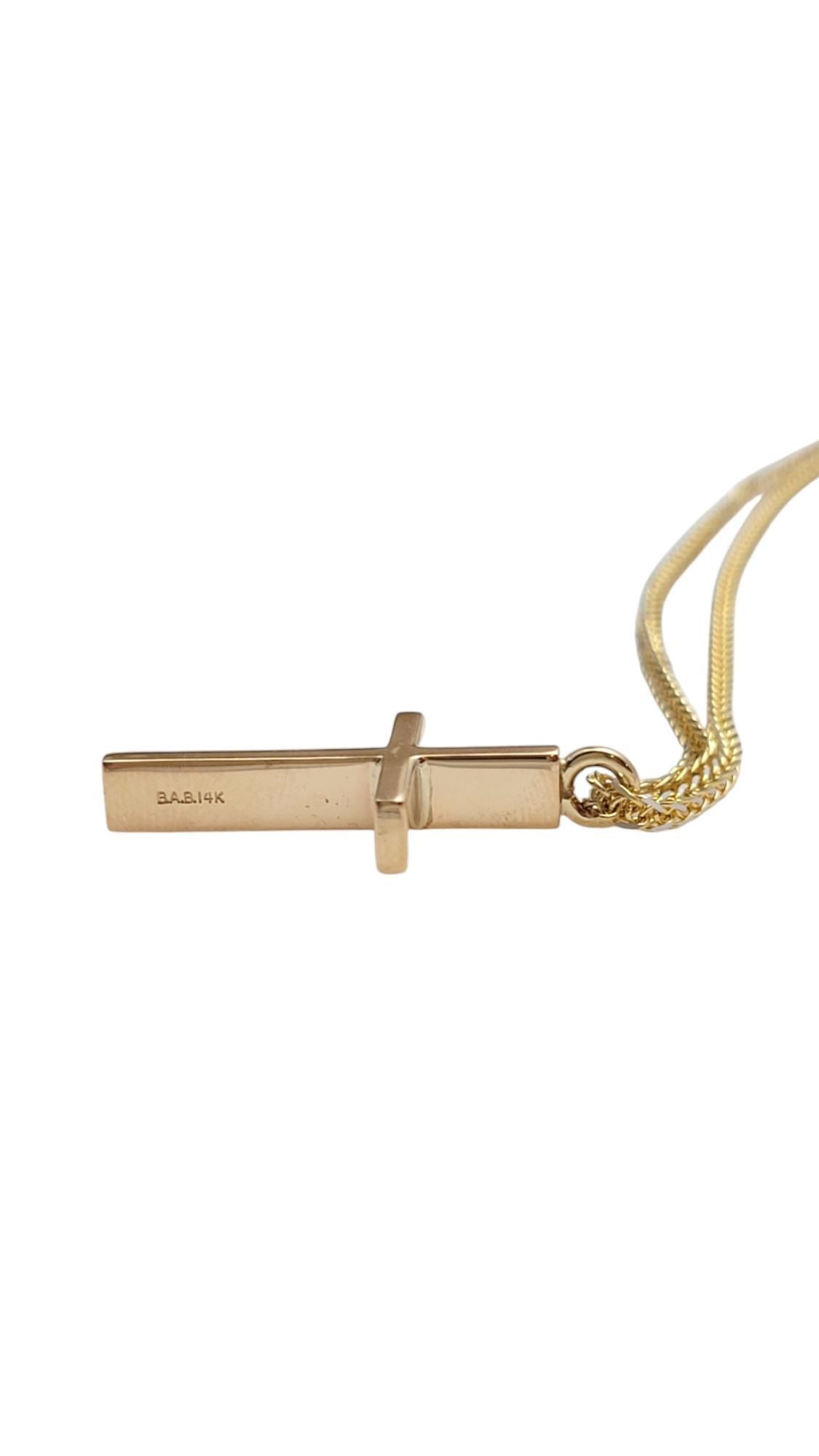 14K Yellow Gold Cross Pendant Necklace #19832 For Sale 2