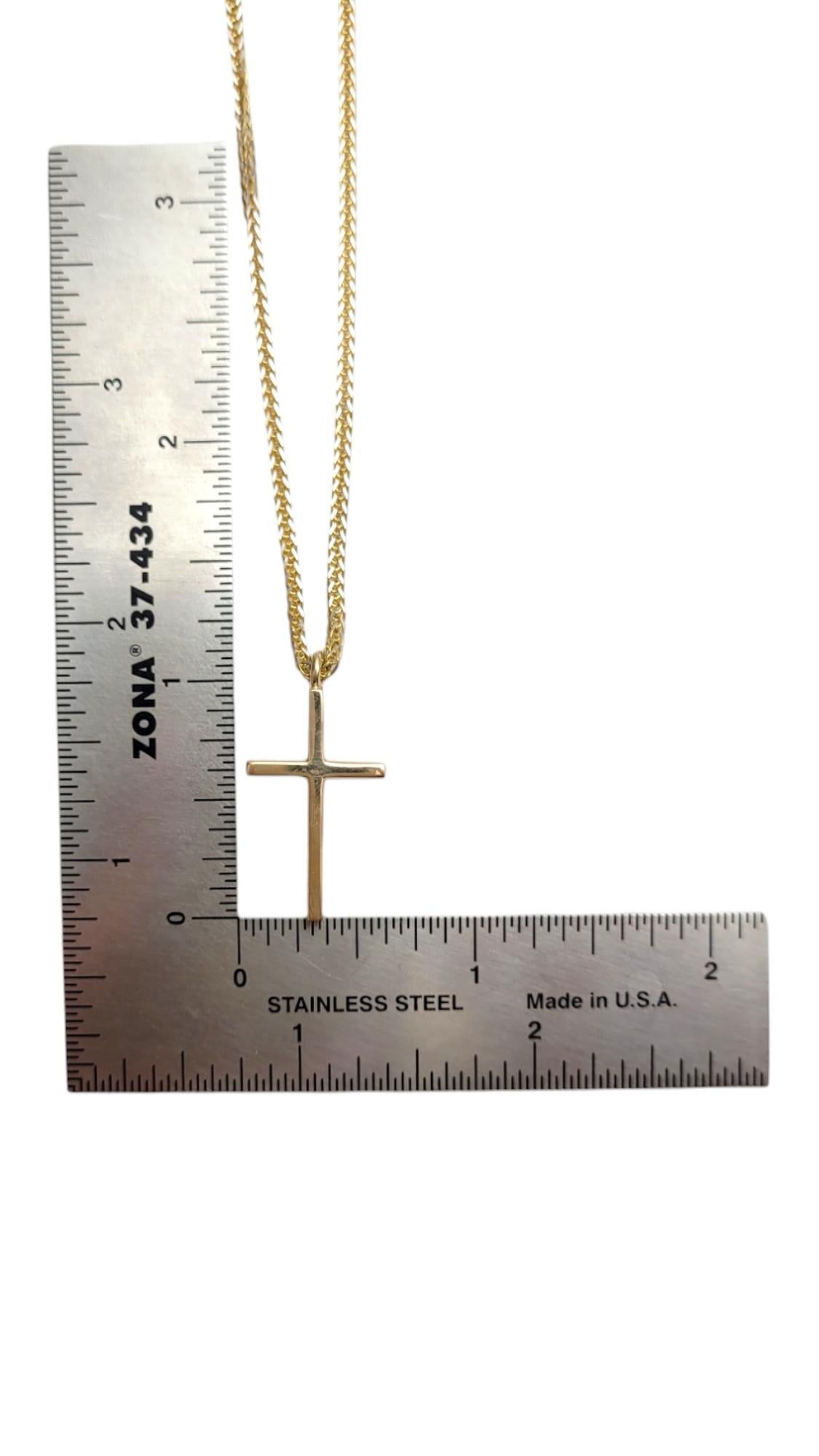14K Yellow Gold Cross Pendant Necklace #19832 For Sale 3