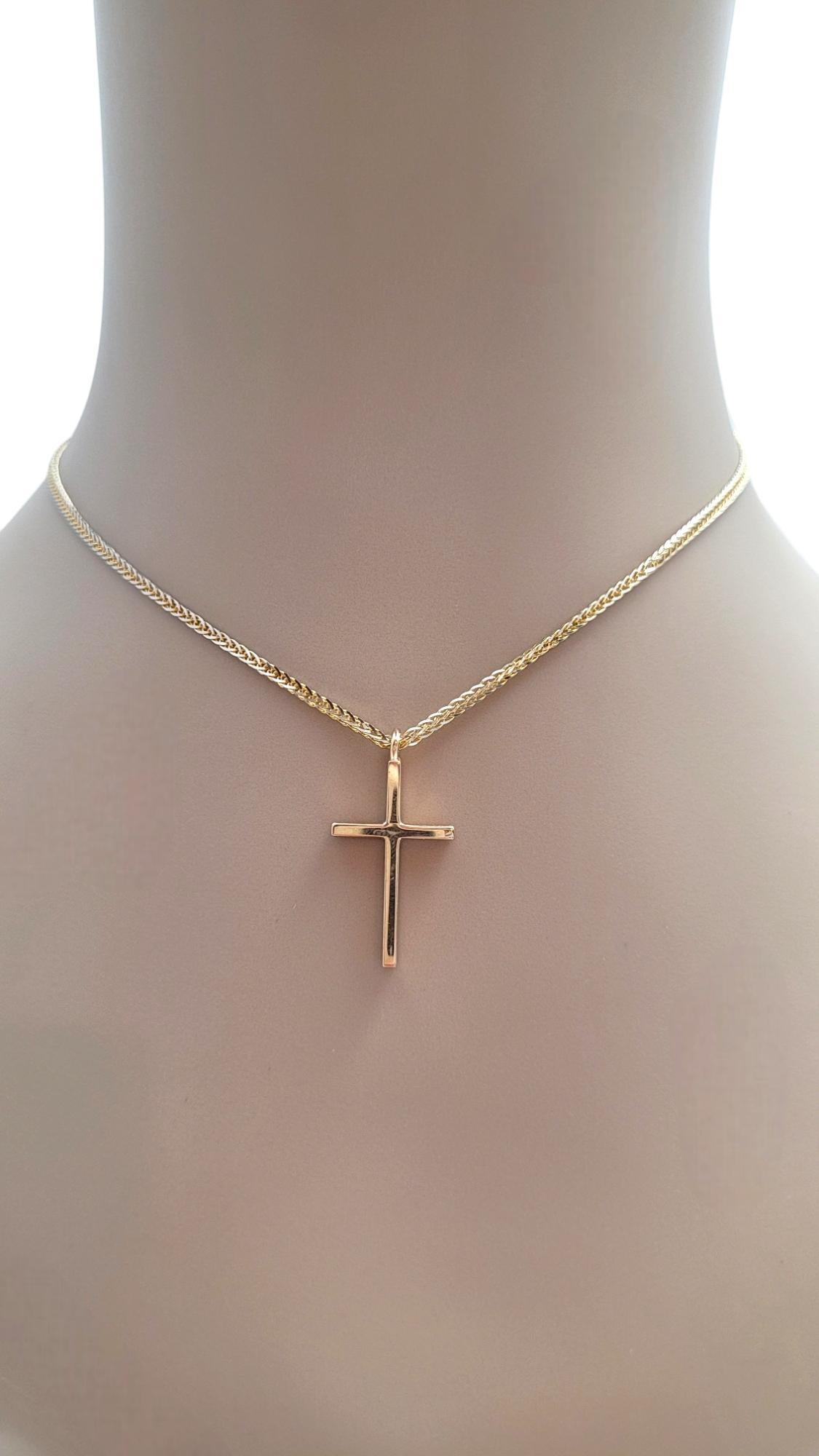 14K Yellow Gold Cross Pendant Necklace #19832 For Sale 4