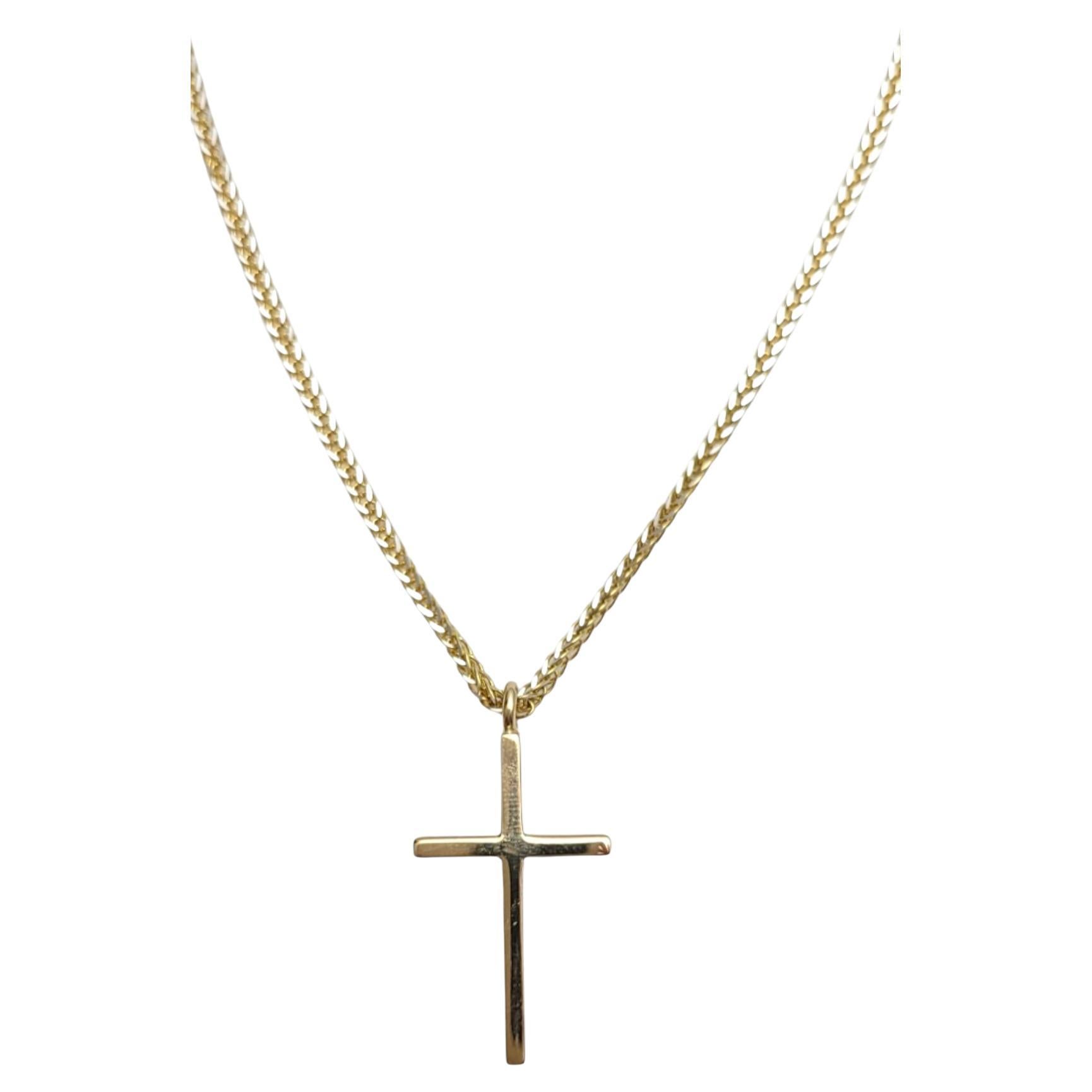 14K Yellow Gold Cross Pendant Necklace #19832