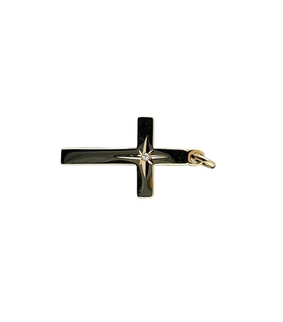 Women's 14K Yellow Gold Cross Pendant With Diamond #16557 For Sale