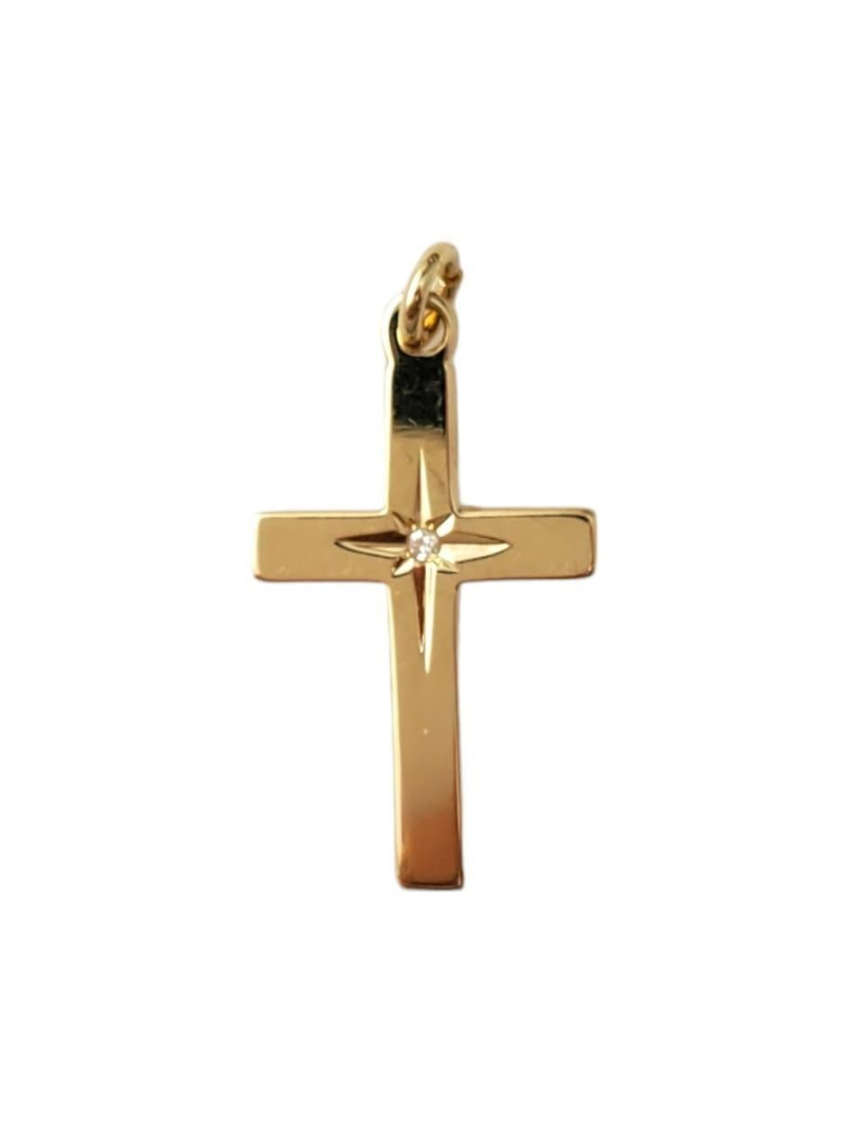 14K Yellow Gold Cross Pendant With Diamond #16557 For Sale
