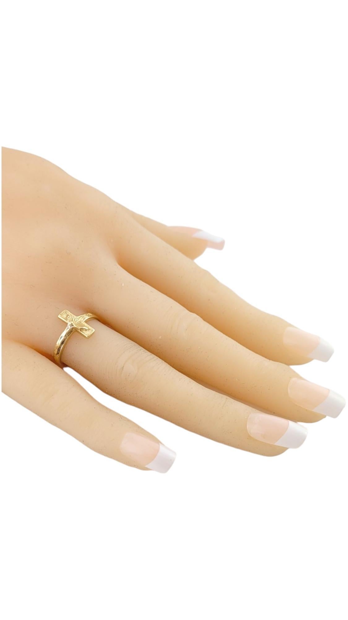14K Yellow Gold Cross Ring Size 6.5 #16200 For Sale 3