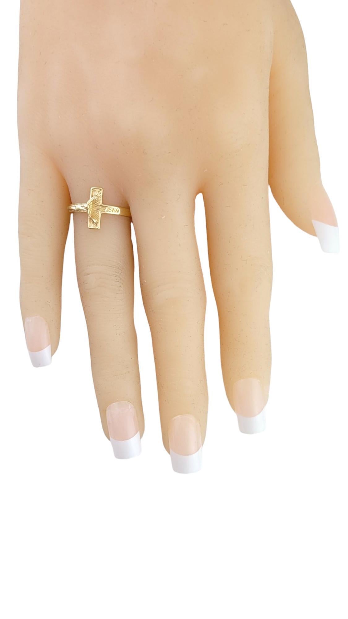 14K Yellow Gold Cross Ring Size 6.5 #16200 For Sale 4