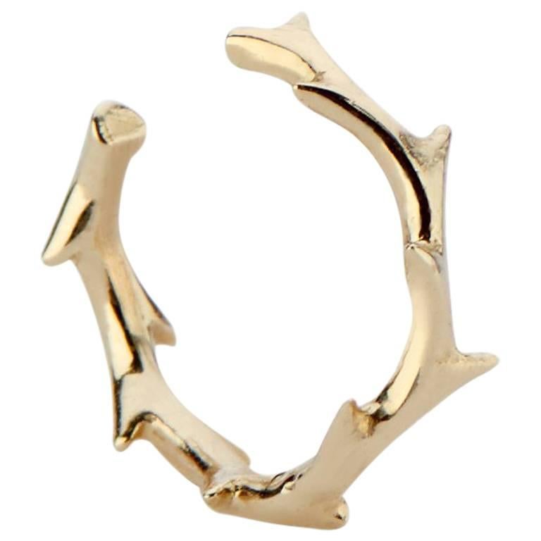 14k Yellow Gold Crown of Thorns Ear Cuff