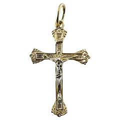 14K Yellow Gold Crucifix Cross Pendant #15557