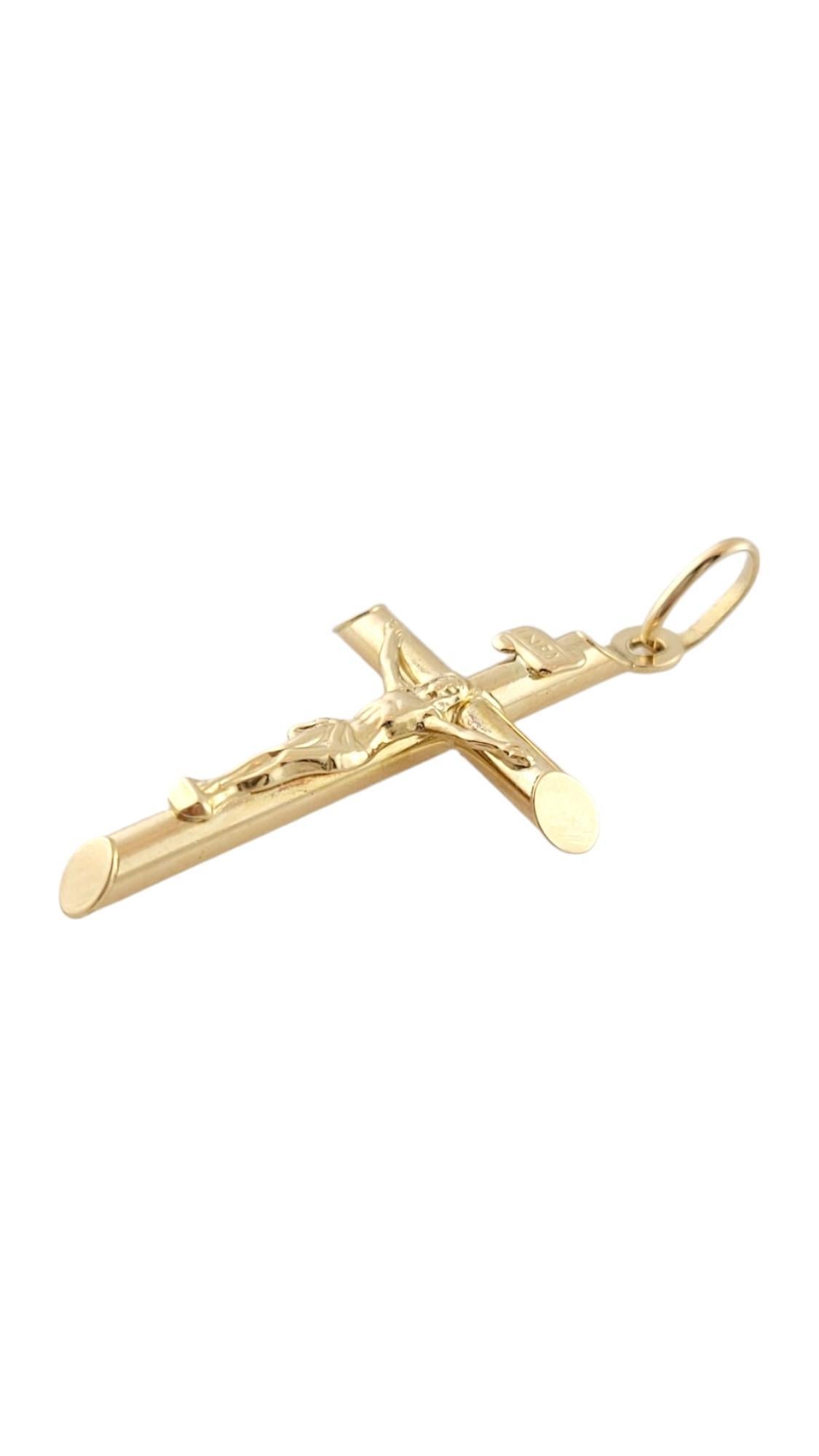 14K Yellow Gold Crucifix Pendant – Jesus Christ Cross Necklace, Unisex