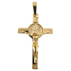 14K Yellow Gold Crucifix Pendant #16902