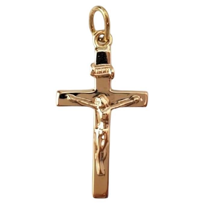 14K Yellow Gold Crucifix Pendant #17195 For Sale