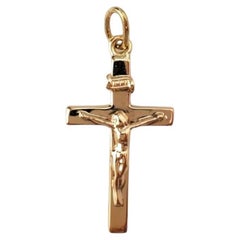 14K Yellow Gold Crucifix Pendant #17195
