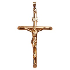 14K Yellow Gold Crucifix Pendant #17889