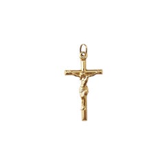 14K Yellow Gold Crucifix Pendant #18354