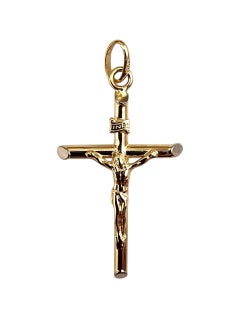 Ciondolo a forma di crocifisso in oro giallo 14K #22356