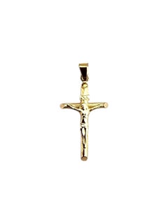 14K Yellow Gold Crucifix Pendant #22380