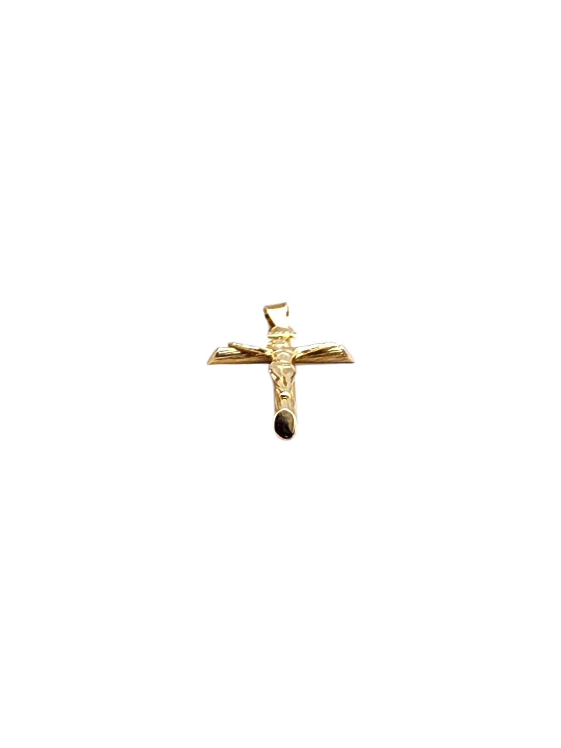 Ciondolo a forma di crocifisso in oro giallo 14K #22380 in vendita 1