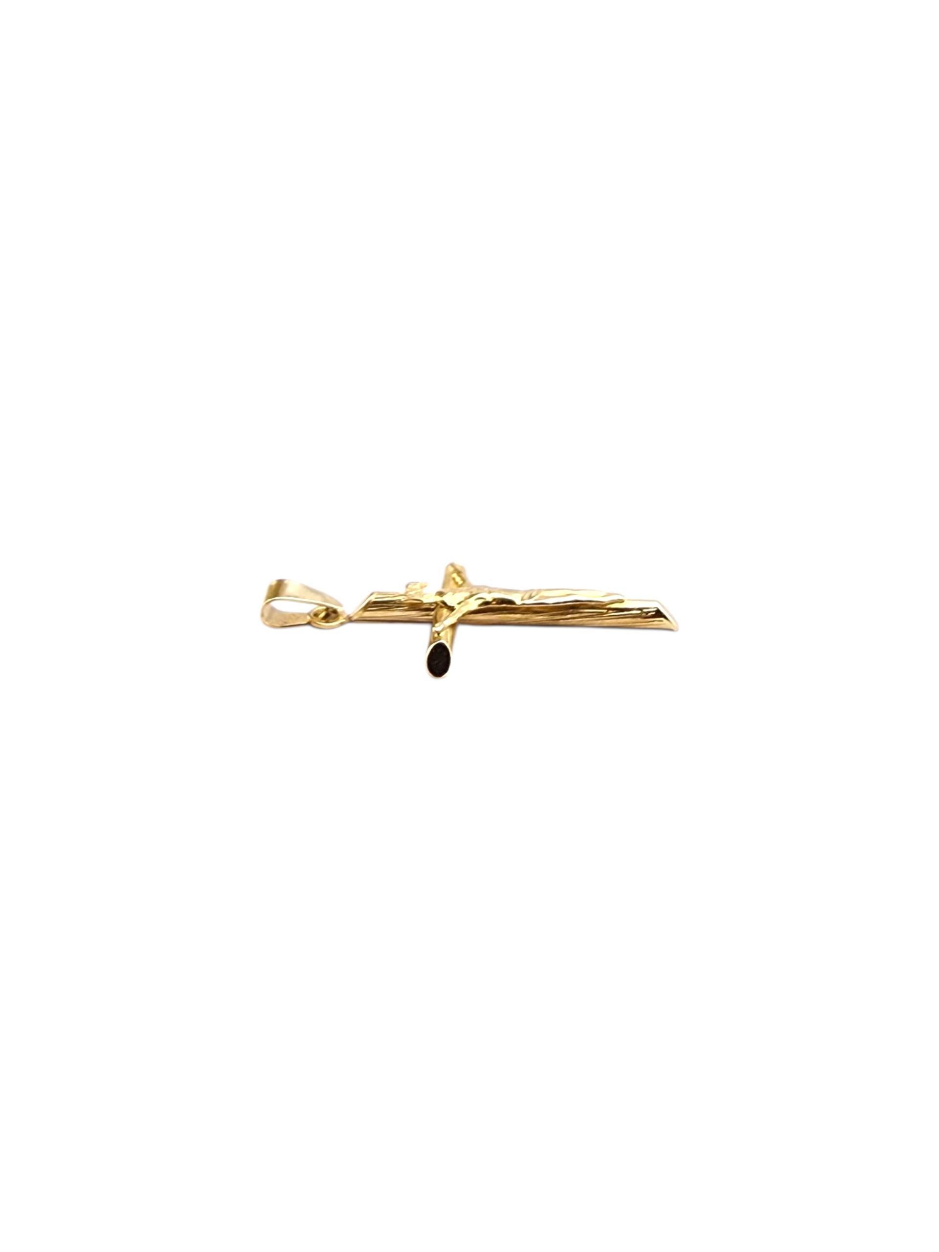 Ciondolo a forma di crocifisso in oro giallo 14K #22380 in vendita 2