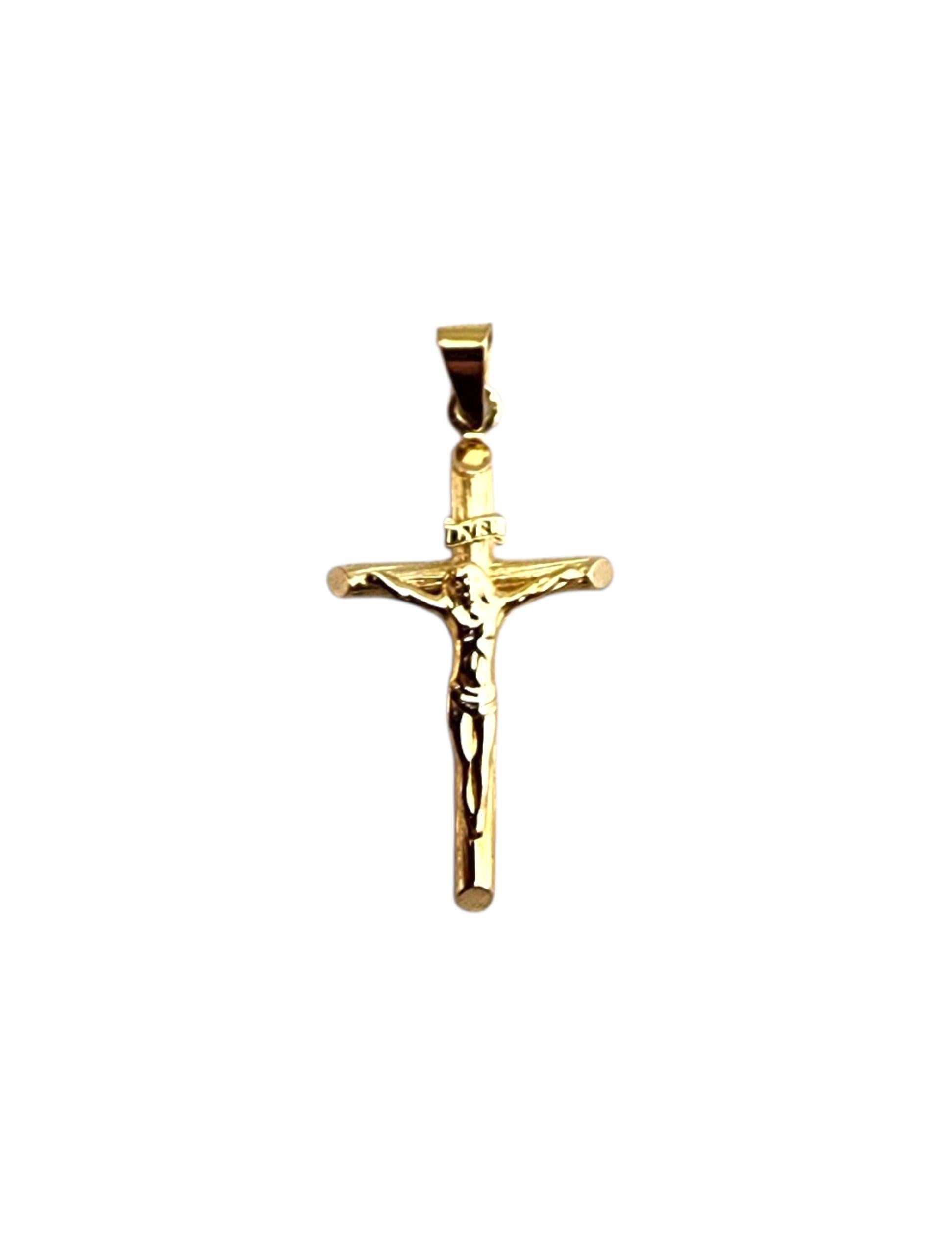 Ciondolo a forma di crocifisso in oro giallo 14K #22380