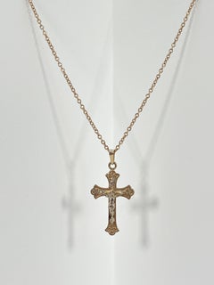 14K Yellow Gold Crucifix Pendant Necklace