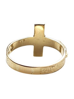14K Yellow Gold Crucifix Ring Size 7.75 #25664