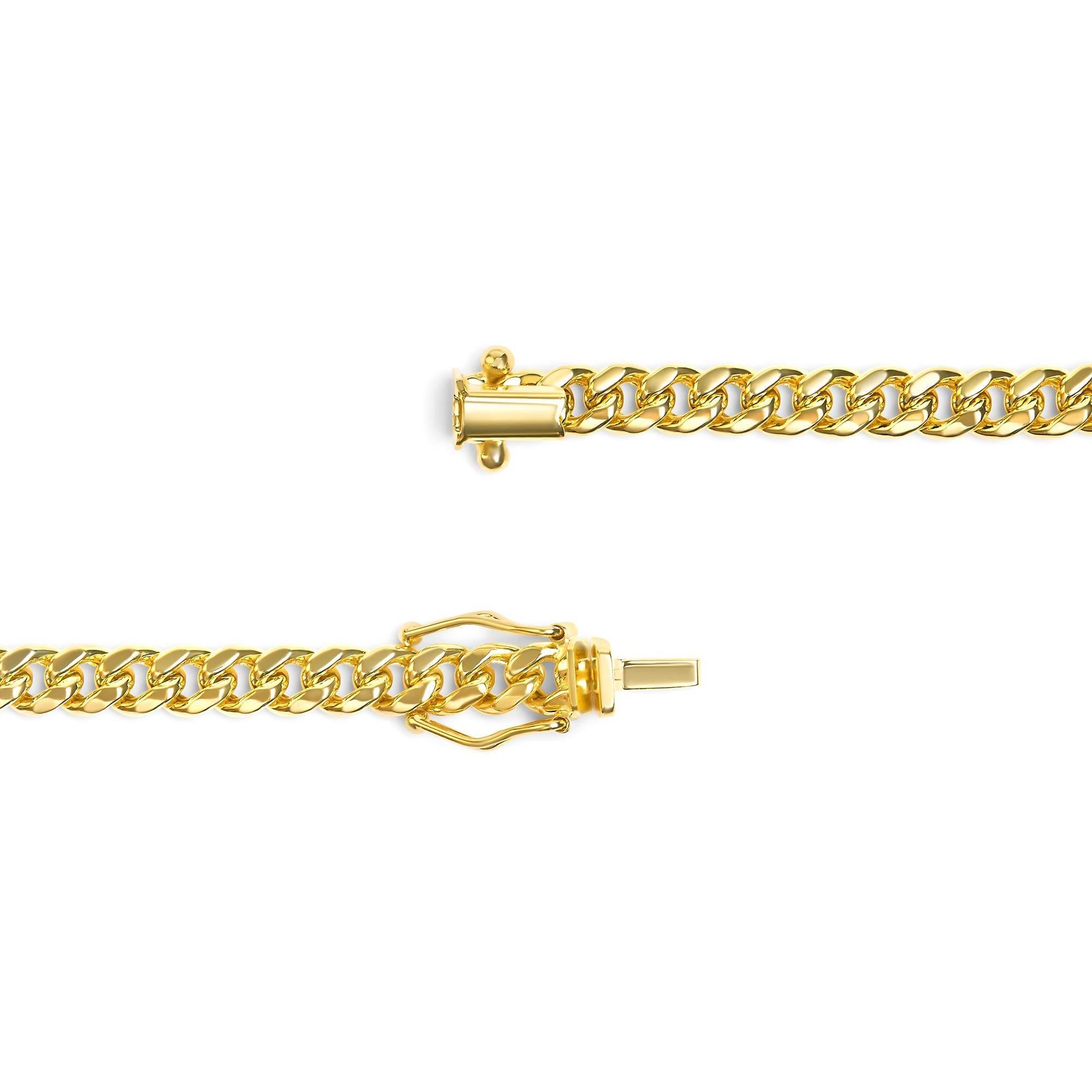 Women's or Men's 14K Yellow Gold Cuban Chain Necklace 22 Inches For Sale