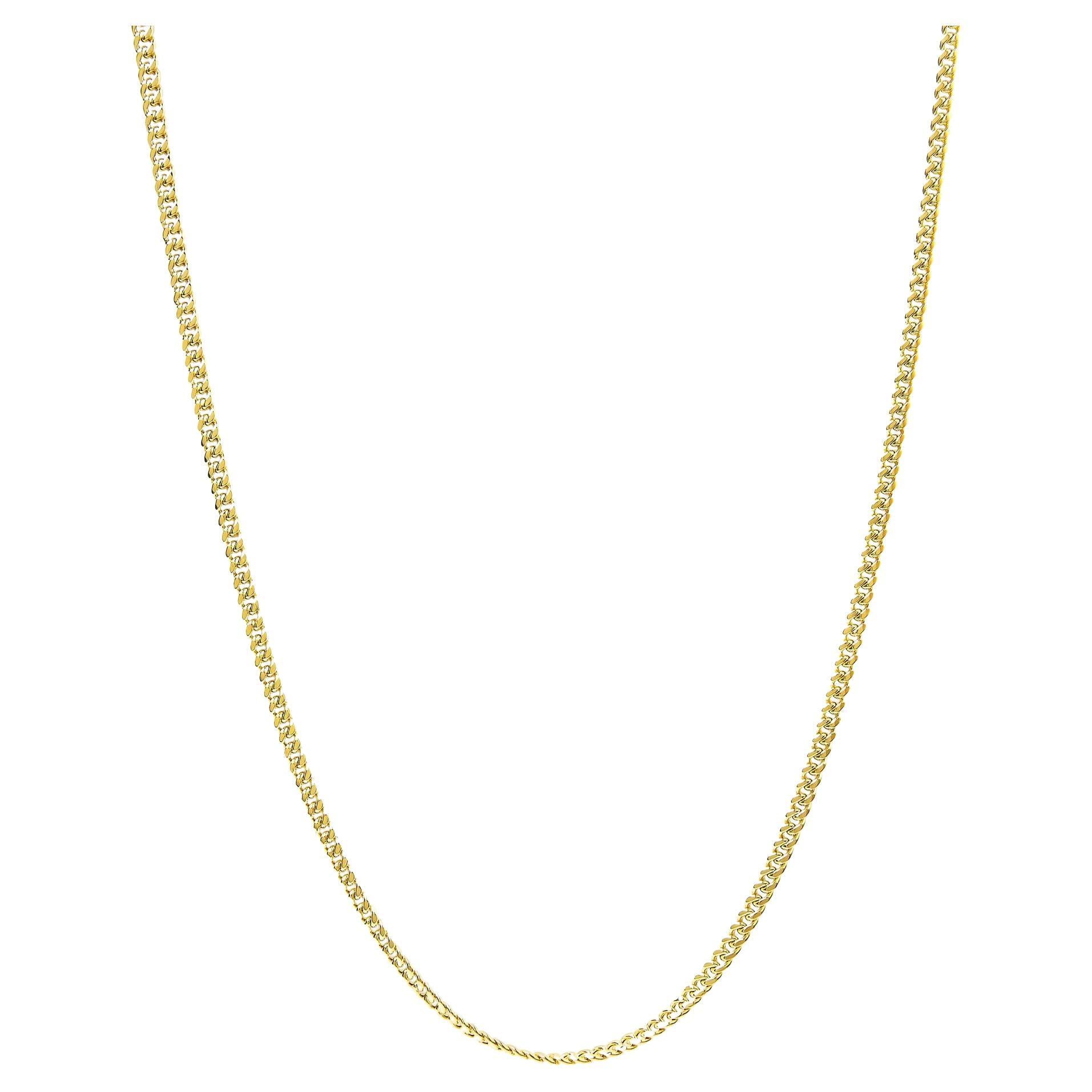 14K Gelbgold Kubanische Kette Halskette 22 Zoll